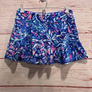 Lilly Pulitzer Luxletic UPF 50+ Tennis Skort in Royal Purple Party Wave Sz S